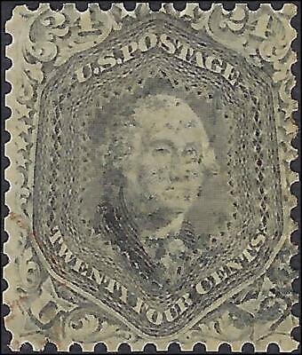 VEGAS - 1862 Washington 24c - Scott 78b - Gray - Light Cancel - Solid!