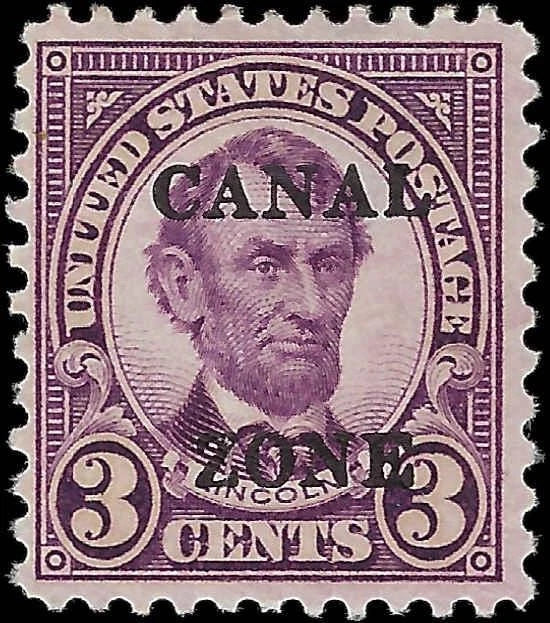 1924 USA Canal Zone - Scott 74 - MH, OG - Well Centered with Thin
