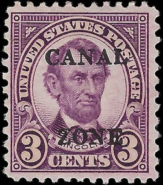 1924 USA Canal Zone - Scott 74 - MH, OG - Well Centered with Thin