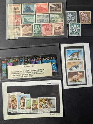 Box of Misc International Stamps, Souvenir Sheets & More - 94 Photos