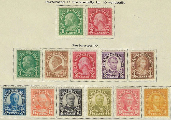 c1922 - #552-562 Set MH - Handsome Well Centered Set!