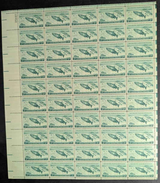 1956 USA 3c Wildlife Sheet -Scott 1079 -MNH, Undisturbed OG - No Sig Flaws