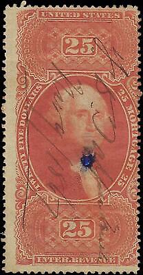 VEGAS - 1862-71 Revenue - Scott R100c - Rare Mortgage - Repaired Hole