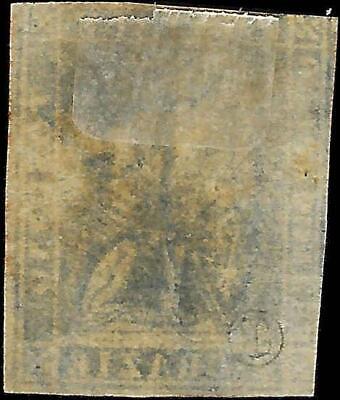 VEGAS - 1857-59 Tuscany Italy 2 Crazie Stamp -Scott 13 - Signed - Cat $160 - FV221