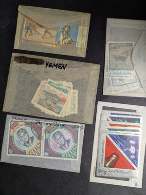 Quantity of Mideast Stamps in Bags Unchecked From Estate! -Many Sets -118 Photos