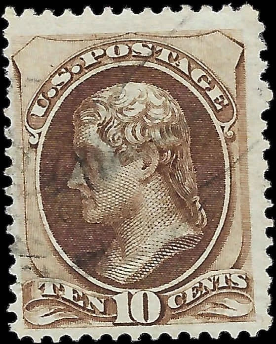 1873 USA - Scott 161 - 10c - Good Centering - Light Cancel! - Solid