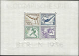 1936 Germany Olympics Souvenir Sheets - Sc# B91, B92 - MLH, OG - Nice