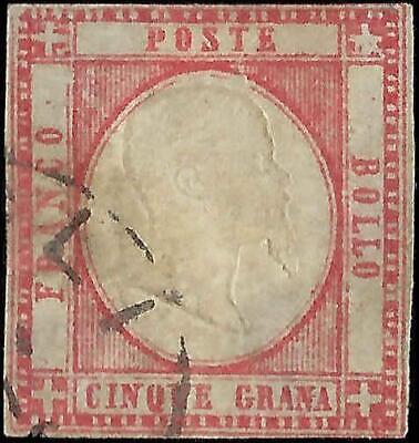 VEGAS - 1861 Two Sicilies, Italy 5s Stamp - Scott 23 - Used