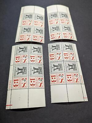 1961 Liberty Bell Airmail Plate Block Set of 4 Plate #26970 - Scott C62 - MNH