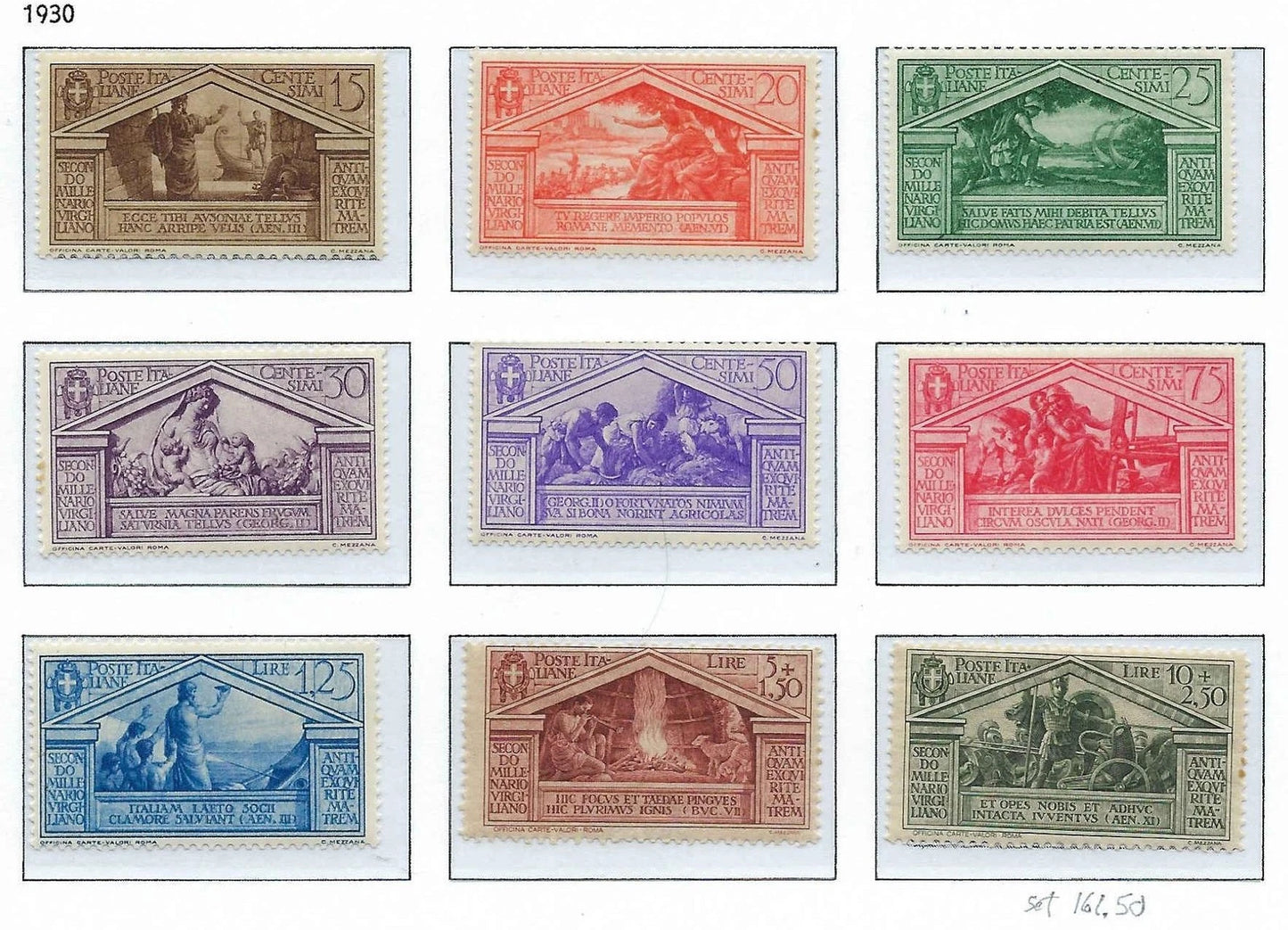 1930 Italy - Scott 248-256 Full Set - MH, OG - All High Quality! -Cat- $161