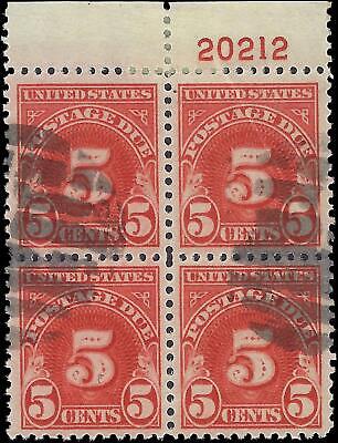 VEGAS - 1930 Postage Due 5c - Scott J73 - Block with Plate Number - P11 - READ