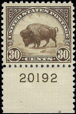 c1923 - USA 30c Bison - Scott 569 - MNH, Undisturbed OG With Plate #