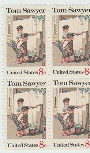 1972 Tom Sawyer Block of 4 8c Postage Stamps, Scott1470, MNH, OG