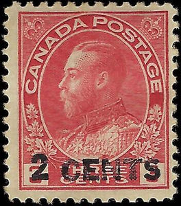 VEGAS - 1926 Canada - King George V 2c Overprint - Scott 139 - MH