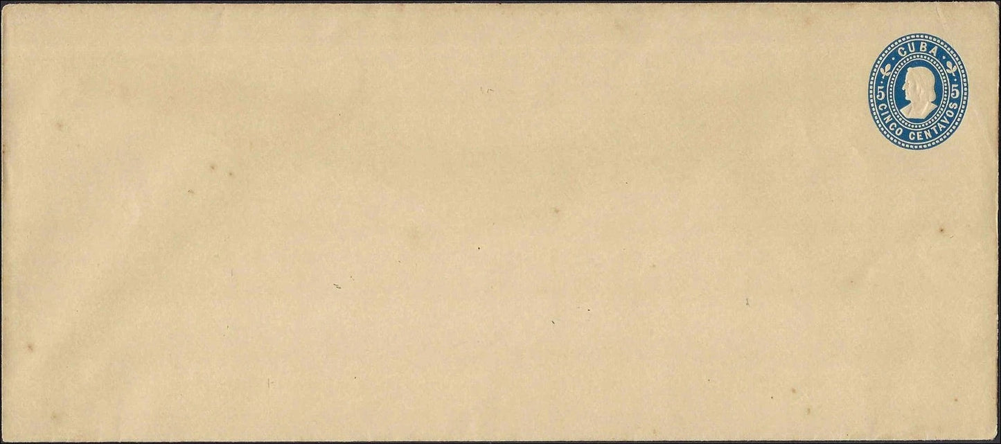 U.S. Possessions – 1899 5¢ Blue Columbus Envelope U17 Unused