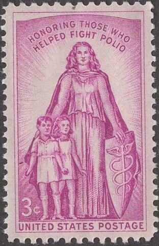 1957- Fight Polio Single 3c Postage Stamp - Scott 1087 - MNH,OG