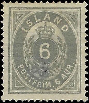 VEGAS - 1876 Iceland 6a - Scott 10 - MNG, Thin & Tiny Hole - (Perf 14x13.5)