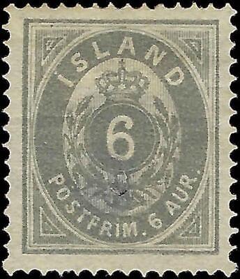VEGAS - 1876 Iceland 6a - Sc# 10 - MNG, Thin & Tiny Hole - (Perf 14x13.5)