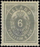 VEGAS - 1876 Iceland 6a - Sc# 10 - MNG, Thin & Tiny Hole - (Perf 14x13.5)