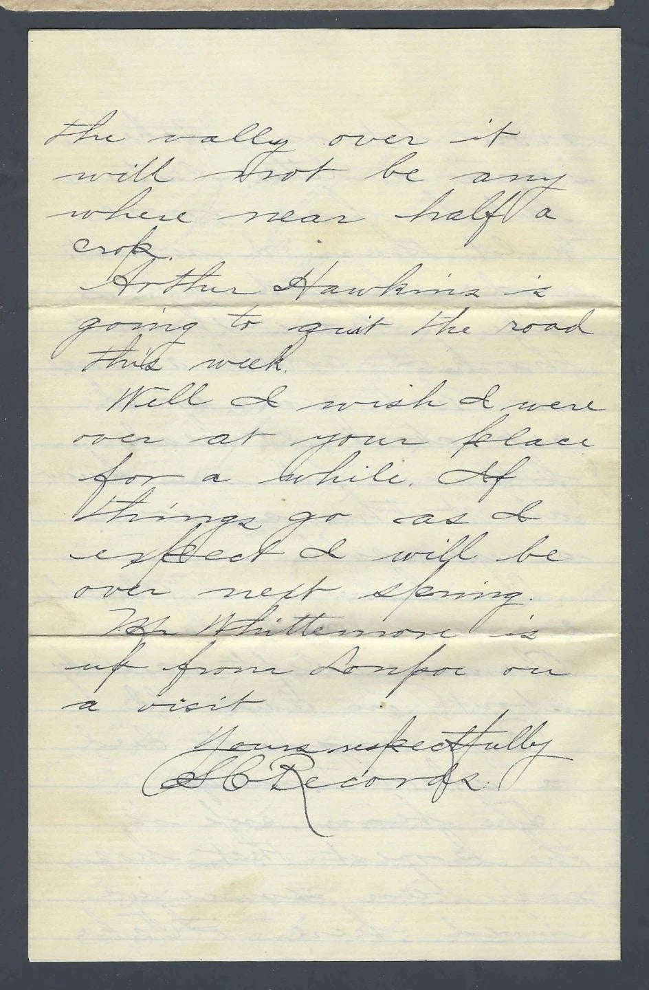 1891 Arroyo Grande to Porterville CA Cover with Content Letter Horse Trading