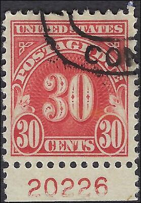 VEGAS - 1930 Postage Due 30c - Scott J75 - Used With Plate Number -Centering! -P11