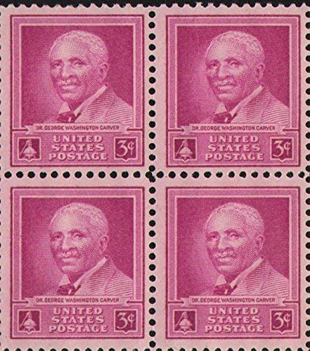 1948 George Washington Carver Block of 4 3c Postage Stamps, Scott953, MNH, OG