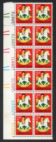1978 Hobby Horse Toy Plate Block Of 12 15c Postage Stamps, Scott 1769, MNH, OG