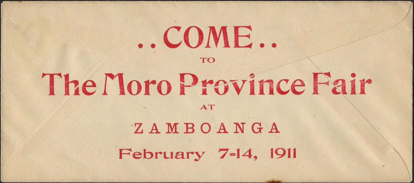 Philippines U13 Moro Province Fair Zamboanga 1911 Official Cover