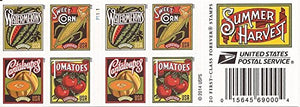 2015 Summer Harvest - Booklet of 20 Forever Stamps, Sc#5004-5007, MNH, OG