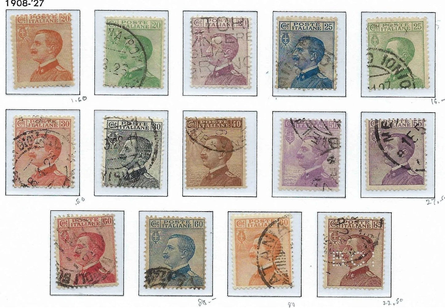 1905--27 Italy Sets - Better Cat Value - Sc# 97-110 & More - Used - READ