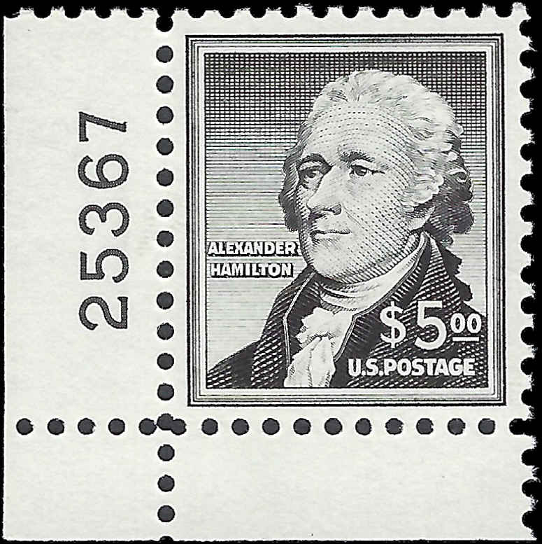 VEGAS - 1954-68 Hamilton $5 - Scott 1053 - Centering! - Plate Number