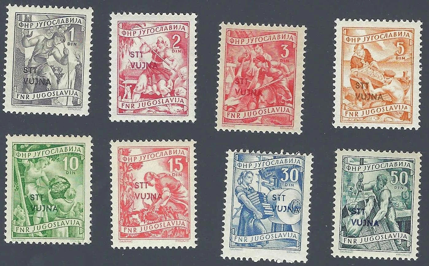 1953 Yugoslavia-Trieste Scott 68-75 MNH, Undisturbed Gum Full Set!