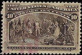 VEGAS - 1893 Columbian 10c - Scott 237 Used - Well Centered and Light Red Cancel
