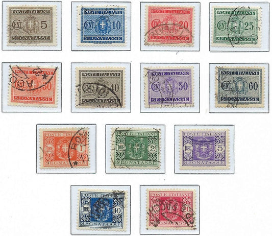1934 Italy Postage Due Set - Scott J28-J40 -All Canceled -Nice! -Cat= $74!