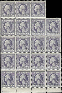 1918 USA Scott 530 3c Washington Block of 19 - MNH - READ