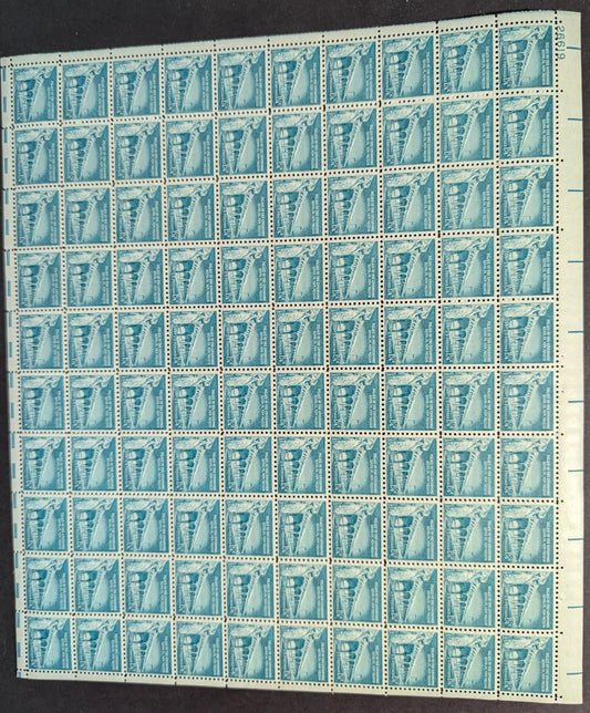 1960 USA Santa Fe 1 1/4c Sheet -Scott 1031a -MNH, Undisturbed OG - No Sig Flaws