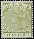 VEGAS - 1884-90 Bahamas - 5sh - Scott 31 - MH, OG