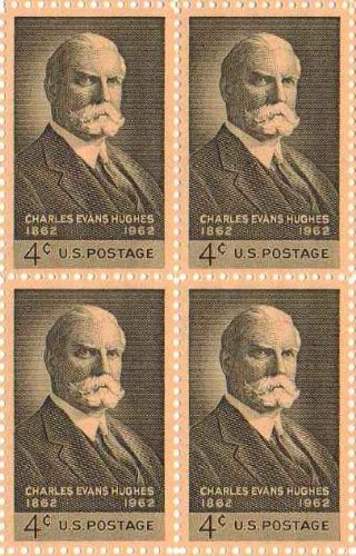 1962 Charles Evans Hughes Block of 4 4c Postage Stamps, Scott1195, MNH, OG