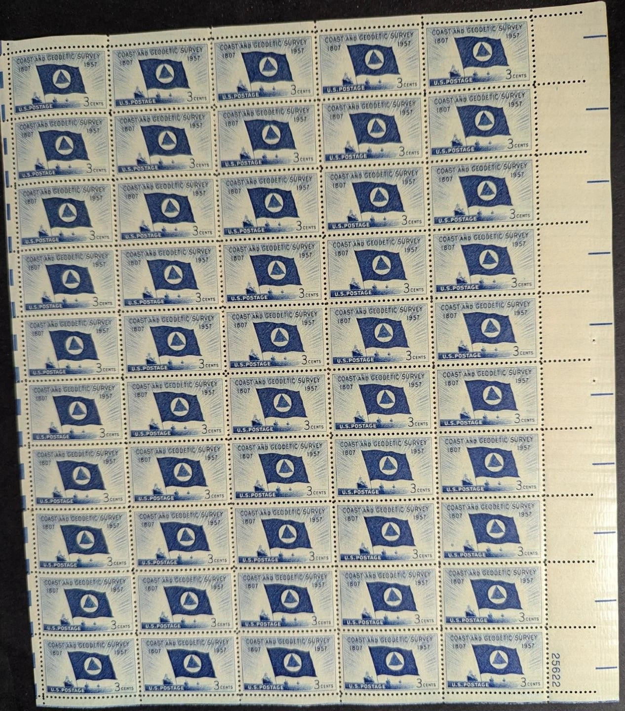 1957 USA 3c Geodetic Survey Sheet -Scott 1088 -MNH, Undisturbed OG -No Sig Flaws