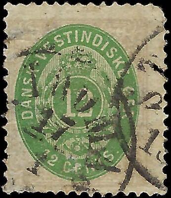 VEGAS - 1877 Danish West Indies - 12c - Scott1 - Used - Cat= $175