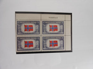 1943 WWII Overrun Country, Norway, Plate Blk 0f 4 5c Stamps, Sc#911, MNH, OG