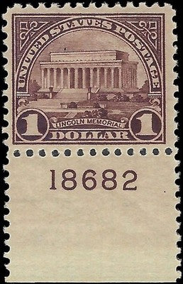 c1923 - Scott 571 MH, OG with Plate Number