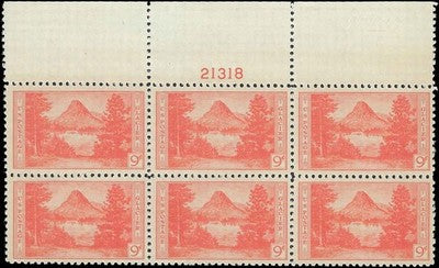 c1934 - #748 Glacier Nat'l Park Plate Block of 6 - MNH, Undisturbed OG