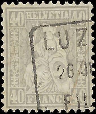 VEGAS - 1867 Switzerland - Scott 58, 40c - Used - Cat= $170