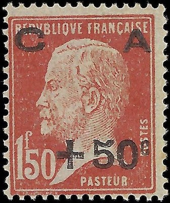 c1917 France 1.50F + 50c - Scott B23 - Mint, No Gum - Solid