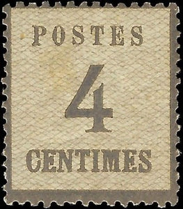 c1870 France 4c Occupation Stamp - Sc# N10 - MH - Thin - Apparent Imitation