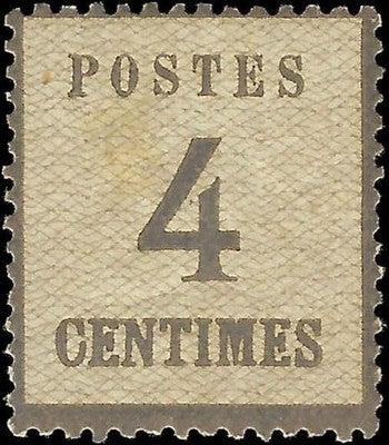 c1870 France 4c Occupation Stamp - Sc# N10 - MH - Thin - Apparent Imitation