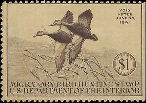 VEGAS - 1940 Duck Hunting Stamp - Scott RW7 - Mint, NG - 2 Small Thins