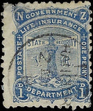 c1906 - New Zealand Life Insurance Stamp - Scott # OY12, Used - Thin Top Left
