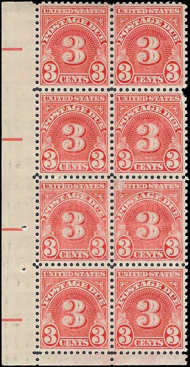 c1931 - Scott #J82b Postage Due Block of 8 - MNH, OG